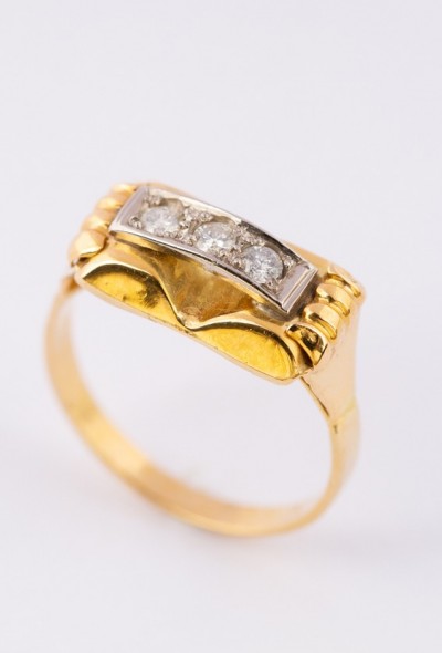 Gouden Démodé ring met briljanten