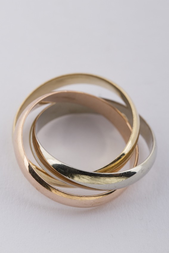 Gouden tri-color ring