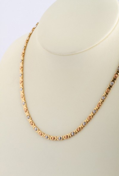 Gouden tri-color gouden collier