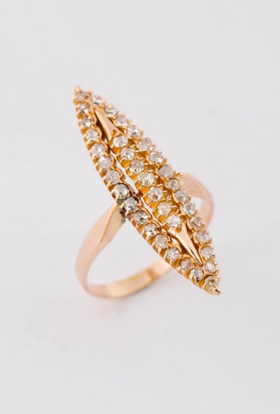 Gouden markies ring met diamanten