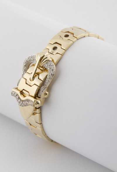 Gouden gesp armband met diamanten