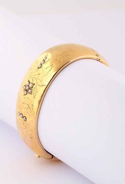 Antieke gouden armband met parels