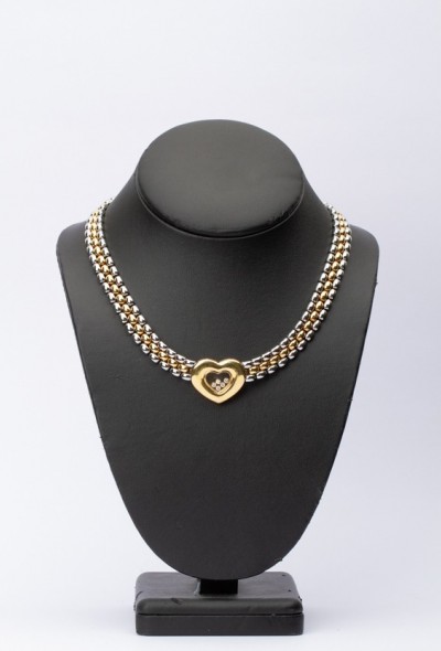 Chopard stijl happy diamonds collier (imitatie), goud en wit metaal