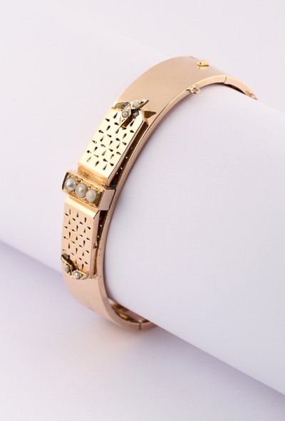 Antieke gouden armband met parels