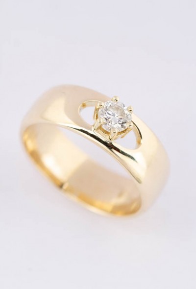 Gouden ring met een briljant (0.32 ct.)