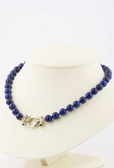 Lapis Lazuli collier aan gouden sluiting