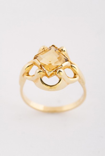 Gouden ring met citrien