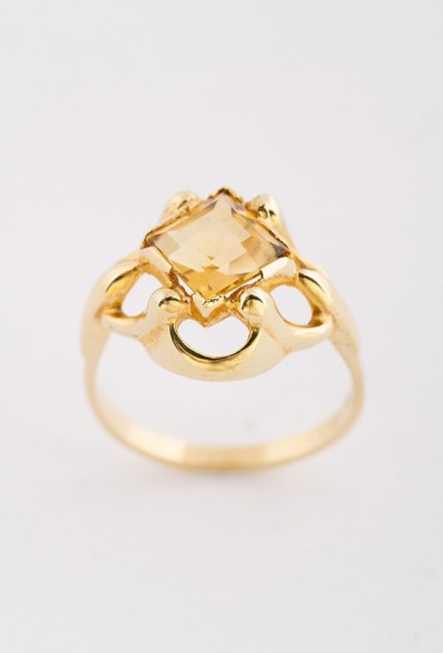 Gouden ring met citrien