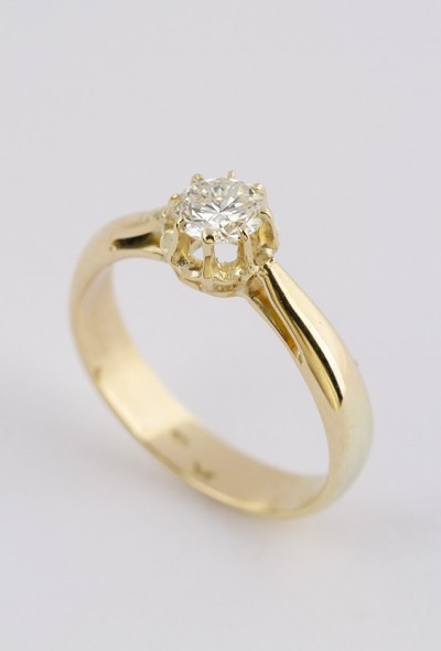 Gouden solitair ring met briljant (0.55 ct.)