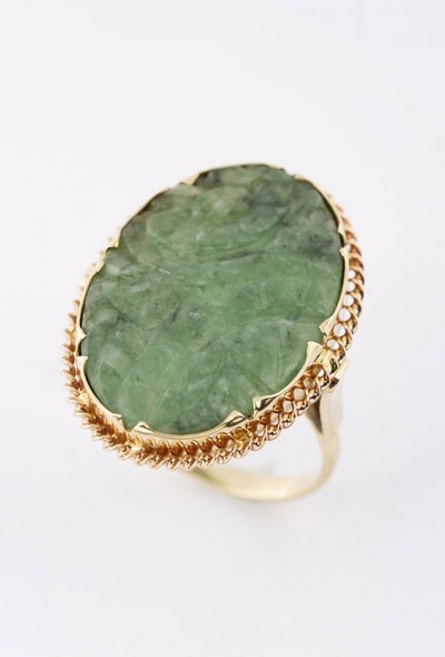 Gouden ring met Jade