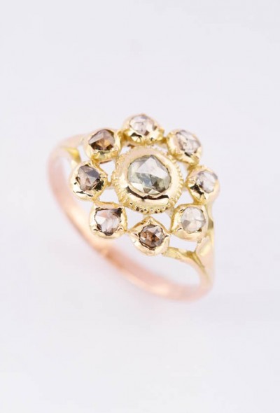 Gouden entourage ring met diamanten