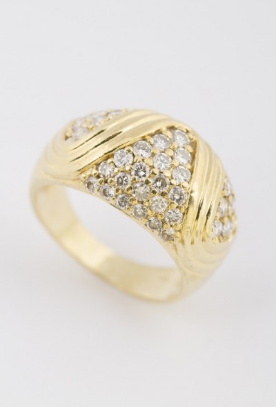 Gouden band ring met briljanten