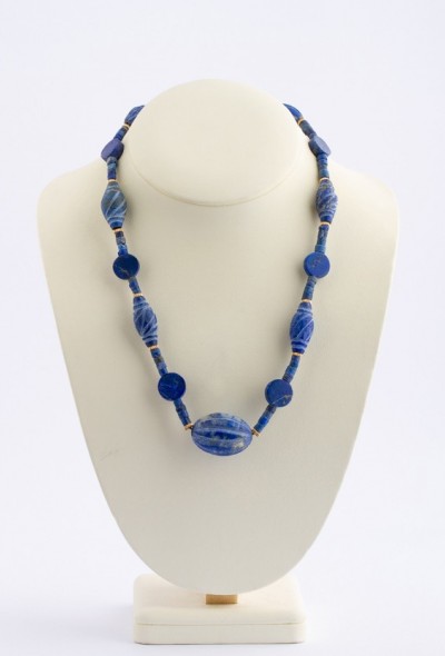 Lapis Lazuli collier met gouden kralen