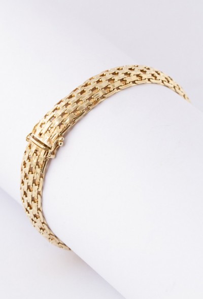 Gouden gevlochten schakel armband
