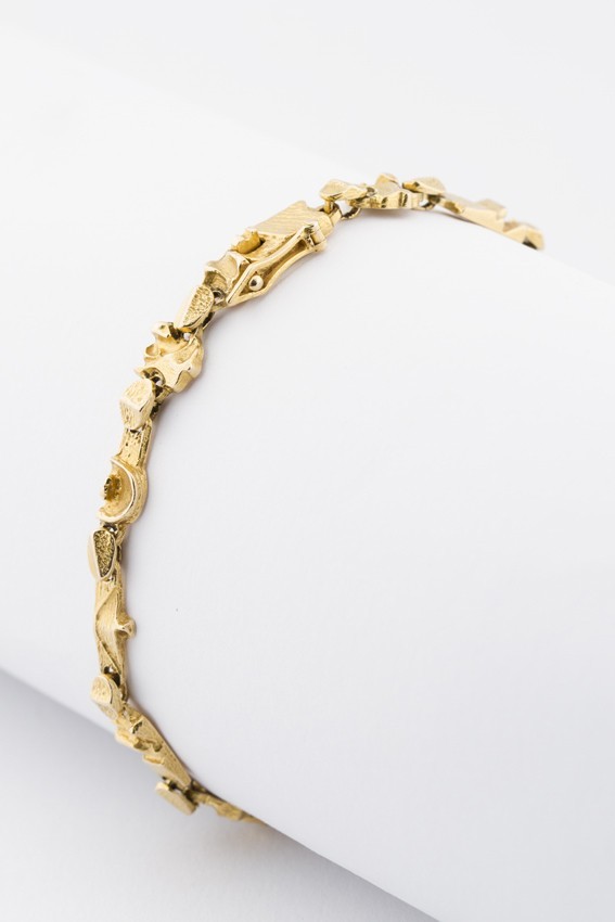 kasteel De slaapkamer schoonmaken Wonen 14 krt. gouden schakel armband van het merk Lapponia. (scandinavisch  design).