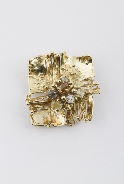 Gouden broche met diamanten