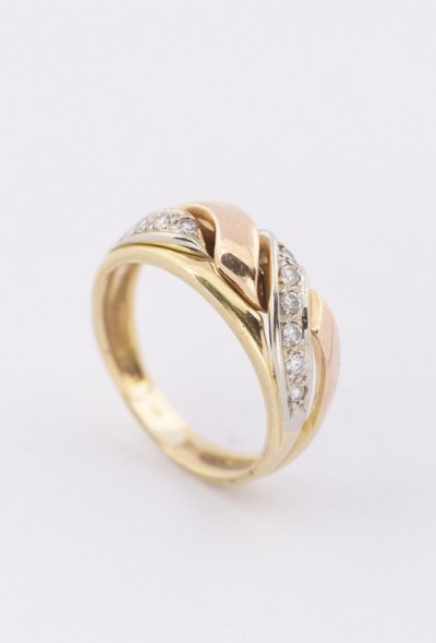 Bi-color gouden ring met briljanten