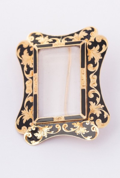 Antieke gouden memory broche.