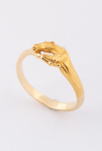Gouden ring met een springend paard