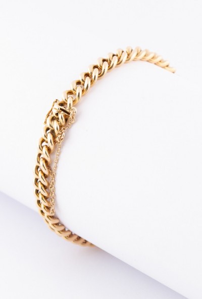 Antieke gouden massieve gourmet armband