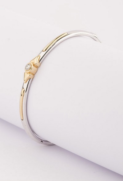 Wit/geel gouden armband van Le Chic met briljant