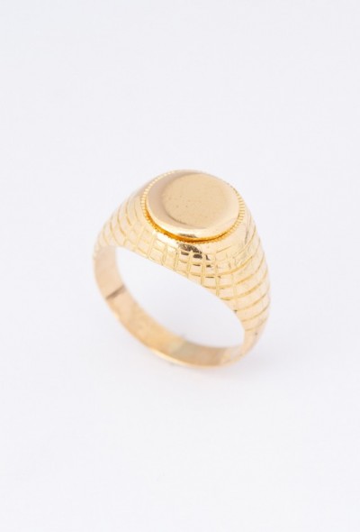 Gouden massieve dames pink ring