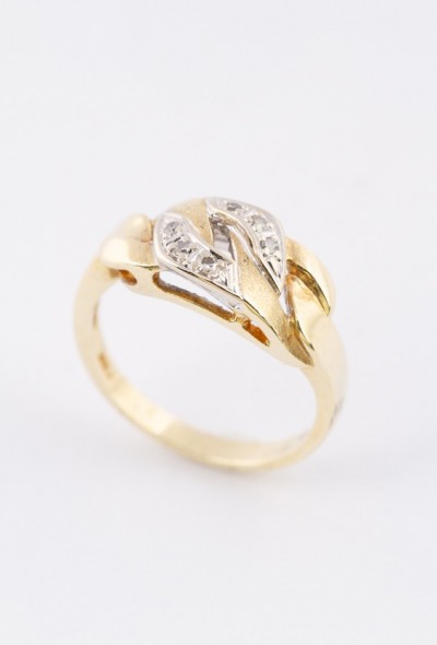 Gouden ring met 6 diamanten (8-kant)