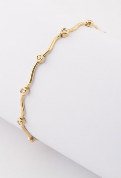 Gouden tennis armband met briljanten