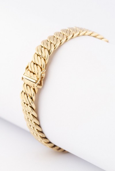 Gouden gematteerde schakel armband