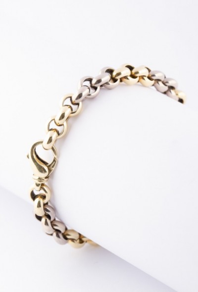 Wit/geel gouden jasseron armband