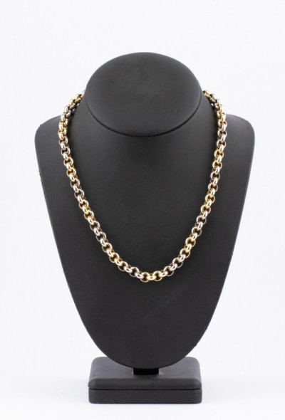 Wit/geel gouden jasseron collier