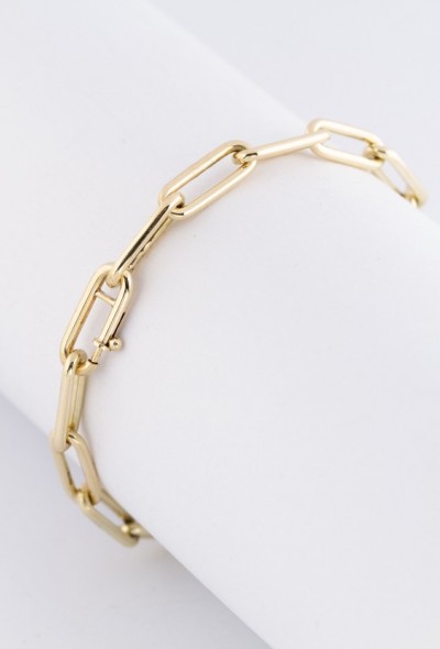 Gouden massieve close-4-ever (afgeronde schakel) armband