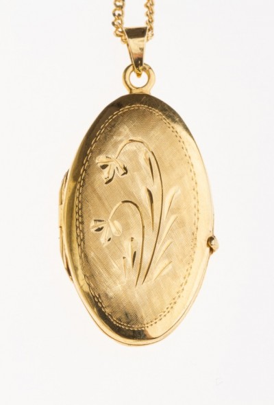 Gouden medaillon aan gouden gourmet collier