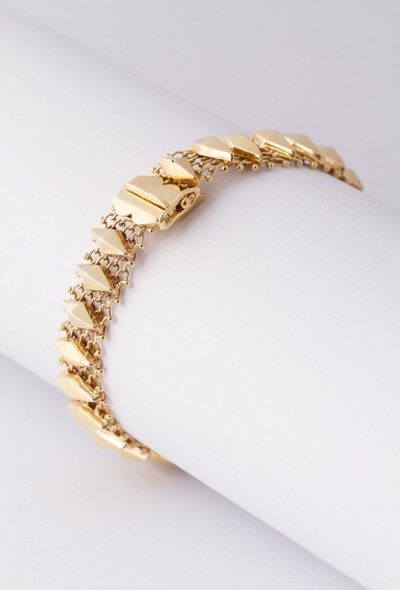 Gouden schakel armband met filigrain