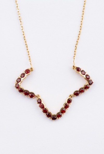 Gouden collier met granaten