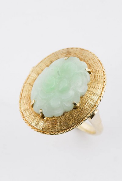 Gouden ring met Jade