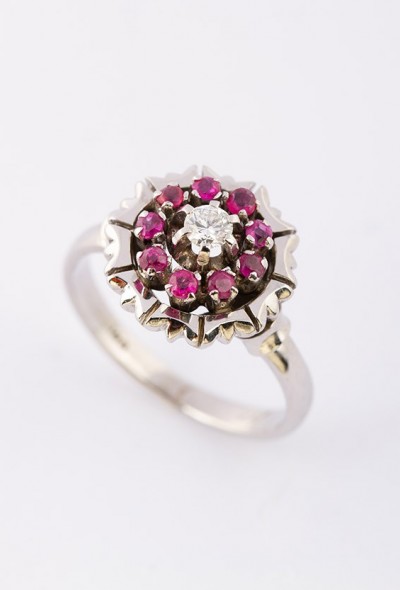 Wit gouden entourage ring