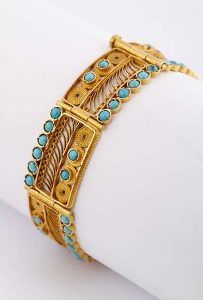 Gouden schakel armband met filigrain