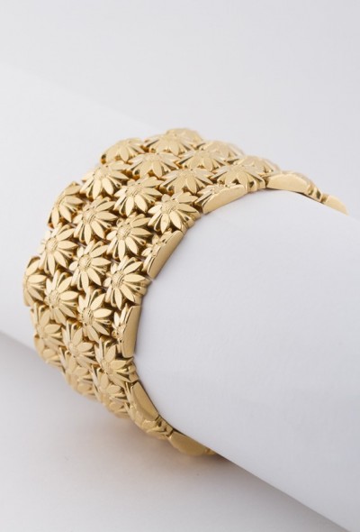 Brede gouden schakel armband