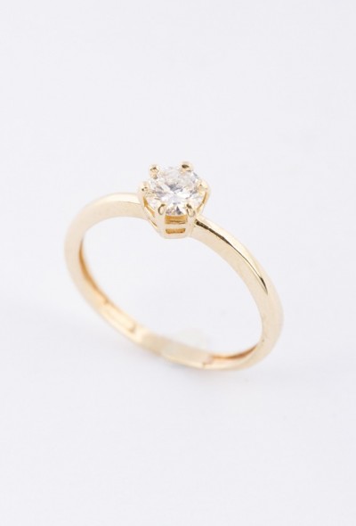 Gouden solitair ring met een briljant. 0.36 ct.