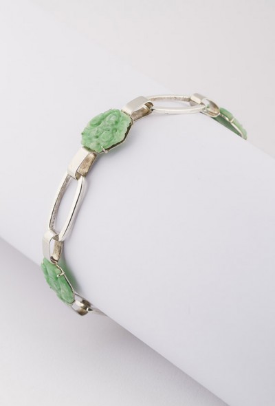 Wt gouden armband met jade.