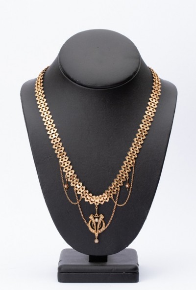 Antiek gouden collier met parels