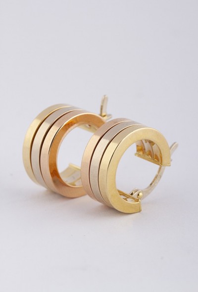 Gouden tri-color oor ringen