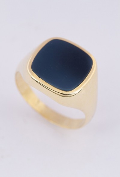 Gouden heren ring met blauwlager