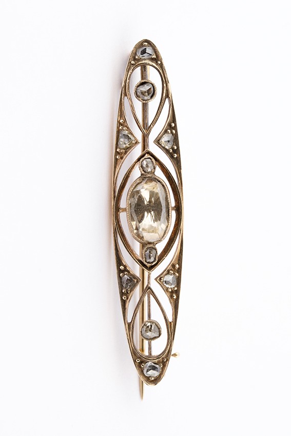 Antieke Art Nouveau brochette met diamant