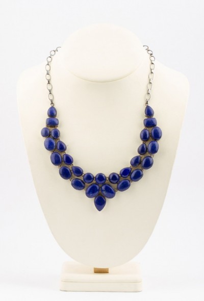 Zilveren collier met lapis lazuli