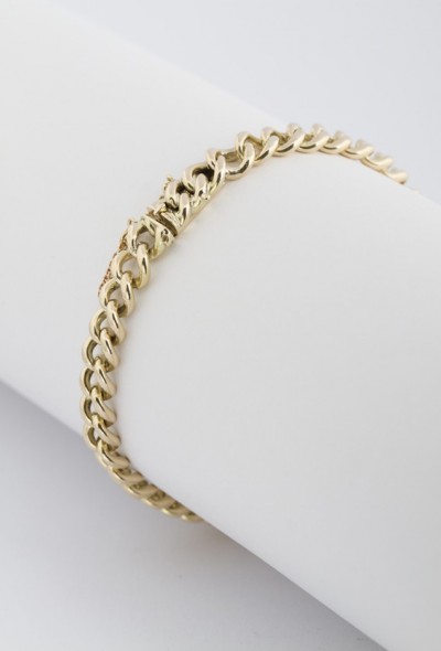 Gouden massieve gourmet schakel armband