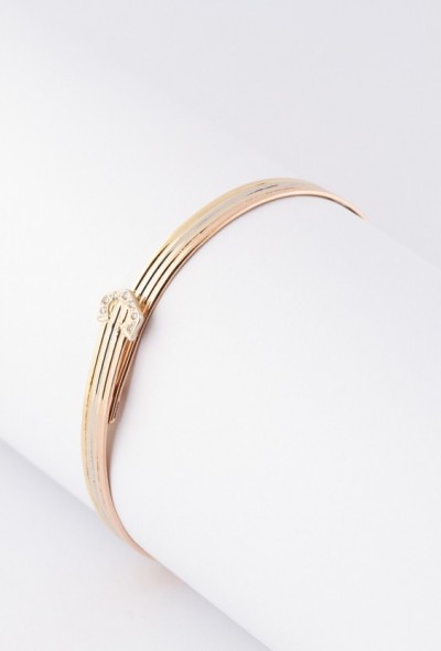 Gouden tri-color bangle met 7 briljanten