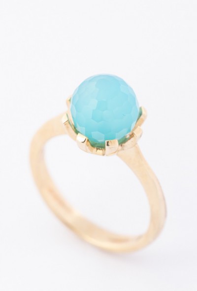 Gouden ring met chalcedoon