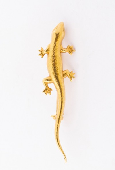 Gouden salamander broche